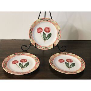 3 Epoch SOMERVILLE E107 Bread & Butter -‎ Dessert Plate 7 1/2" Cherry Design